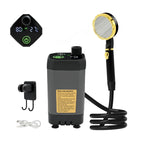 Camping Shower Pump, Portable RV Outdoor Shower Kit with Full Screen Digital Display, Adjustable 6000mAh Rechargeable, Lightweight