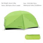 Ultralight Two-Person Camping Tent, 20D 380T Nylon, Double Layer Waterproof, Ideal for Hiking and Travel, Wholesale Luxury with Free Mat