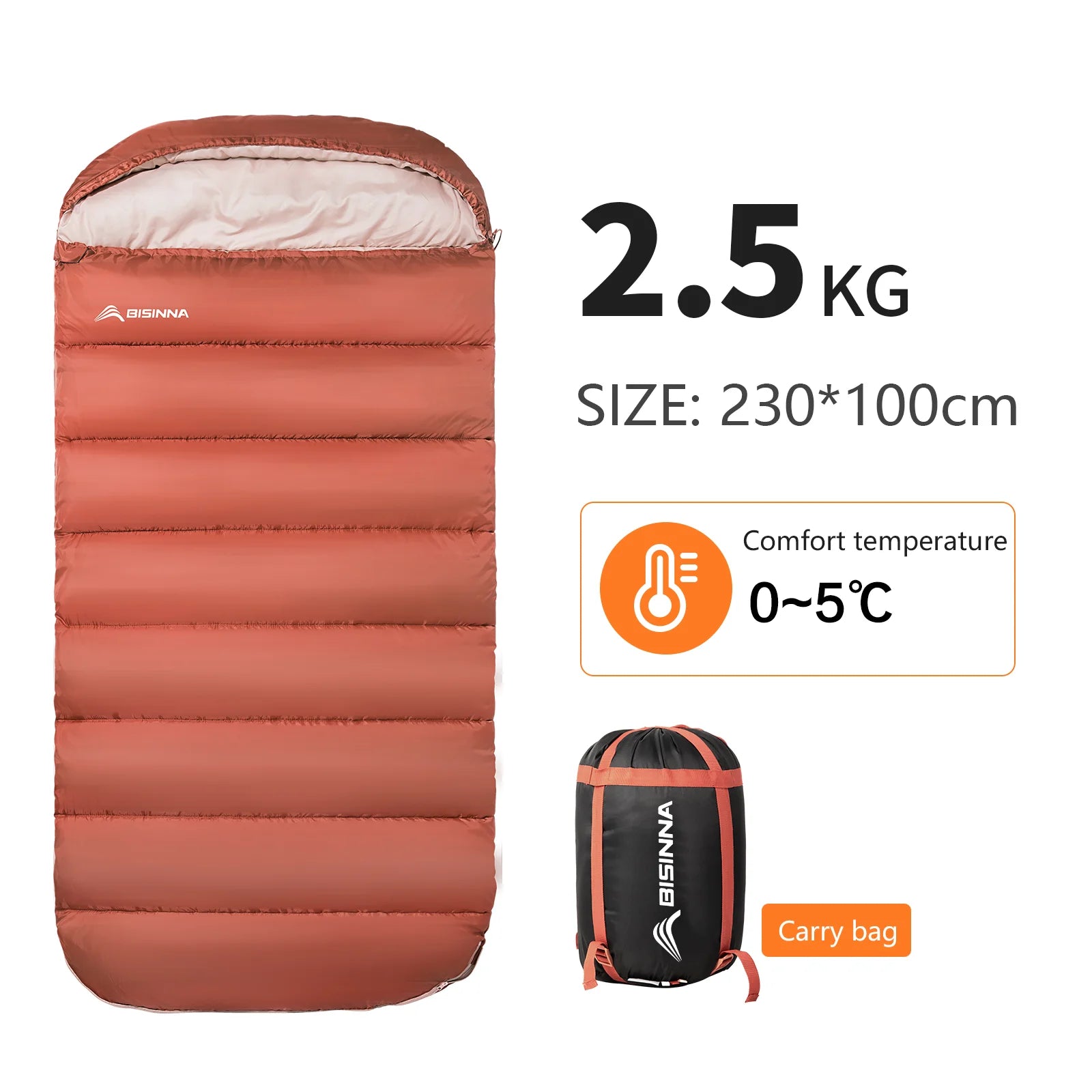 Large Camping Sleeping Bag, Lightweight 3 Season, Loose Widen Design, Long Size for Adults, Hiking and Fishing, Wholesale Luxury Outdoor Gear
