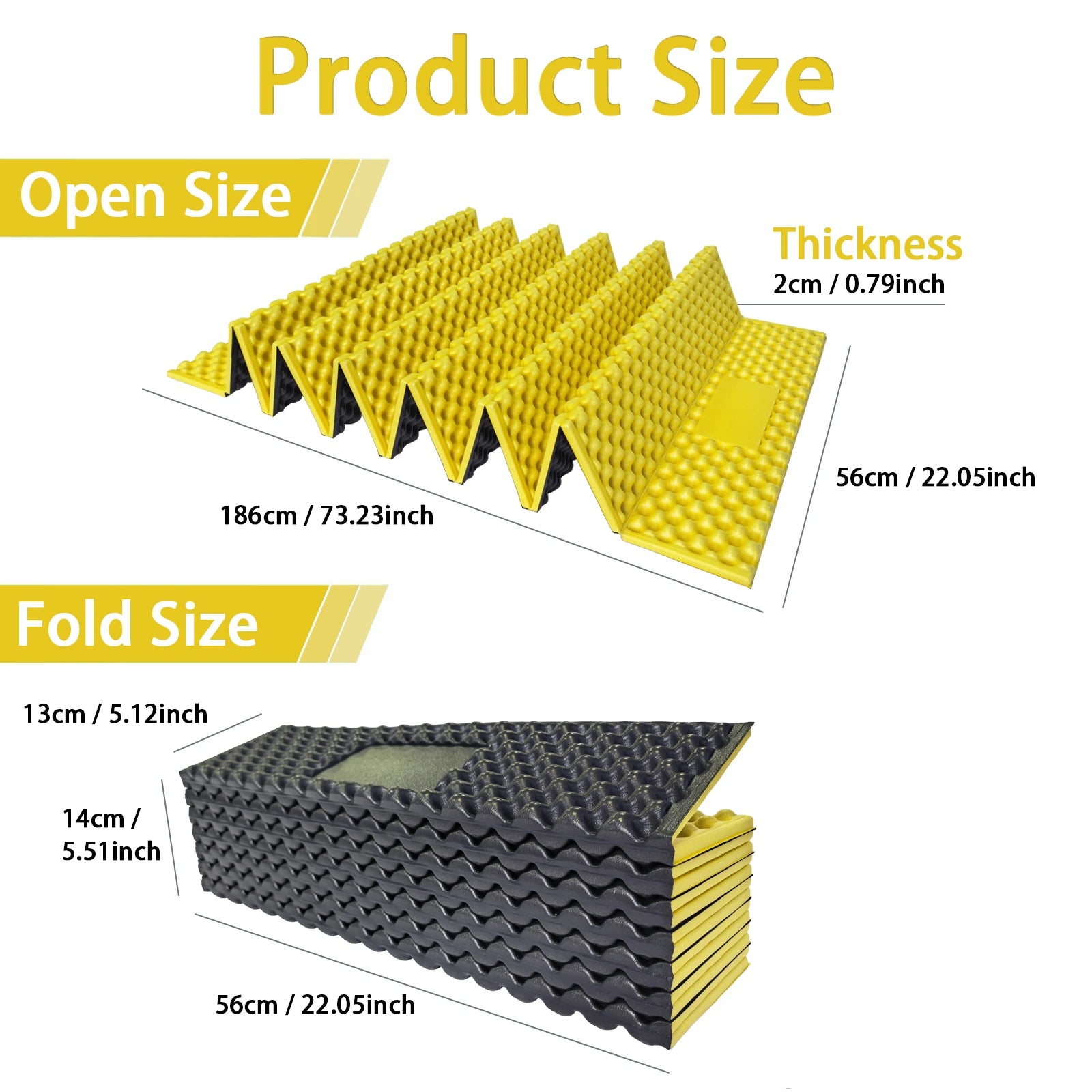 Lightweight Egg Crate Foam Sleeping Pad, 330g Portable Foldable Camping Mat, Moisture Proof Insulation, Ideal for Hiking and Backpacking