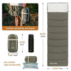 Envelope Sleeping Bag, Cotton Material, Portable Hooded Design, Single Splicable, Outdoor Camping for Adults, Luxury Quality, Wholesale