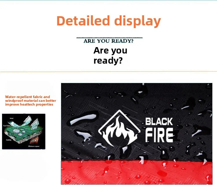 Goose Down Sleeping Bag, Black Fire Light Warm Camping Bag, Waterproof Adult Envelope for Outdoor Use, Luxury Wholesale Travel Gear