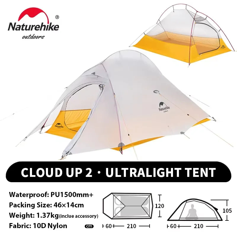 Ultralight Camping Tent for 2 People, Waterproof 20D Fabric, Outdoor Hiking, Travel, Backpacking, Fishing, Wholesale Luxury Option