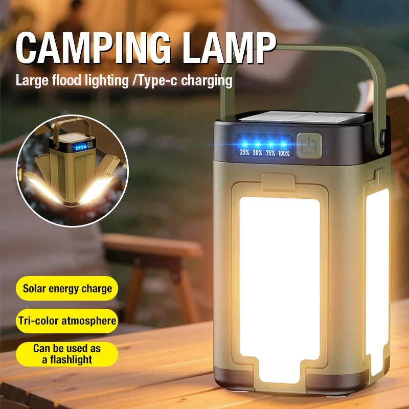 Portable LED Tent Light, Type-C Charging, Multi-Gear Design, Waterproof, Rechargeable, Heavy Duty for Camping, Hiking, Fishing, Luxury Wholesale
