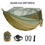 Hammock for Camping, Portable Nylon Fabric with Mosquito Net, Single and Double Size, Outdoor Use, Lightweight, Wholesale Luxury
