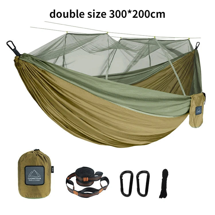 Hammock for Camping, Portable Nylon Fabric with Mosquito Net, Single and Double Size, Outdoor Use, Lightweight, Wholesale Luxury