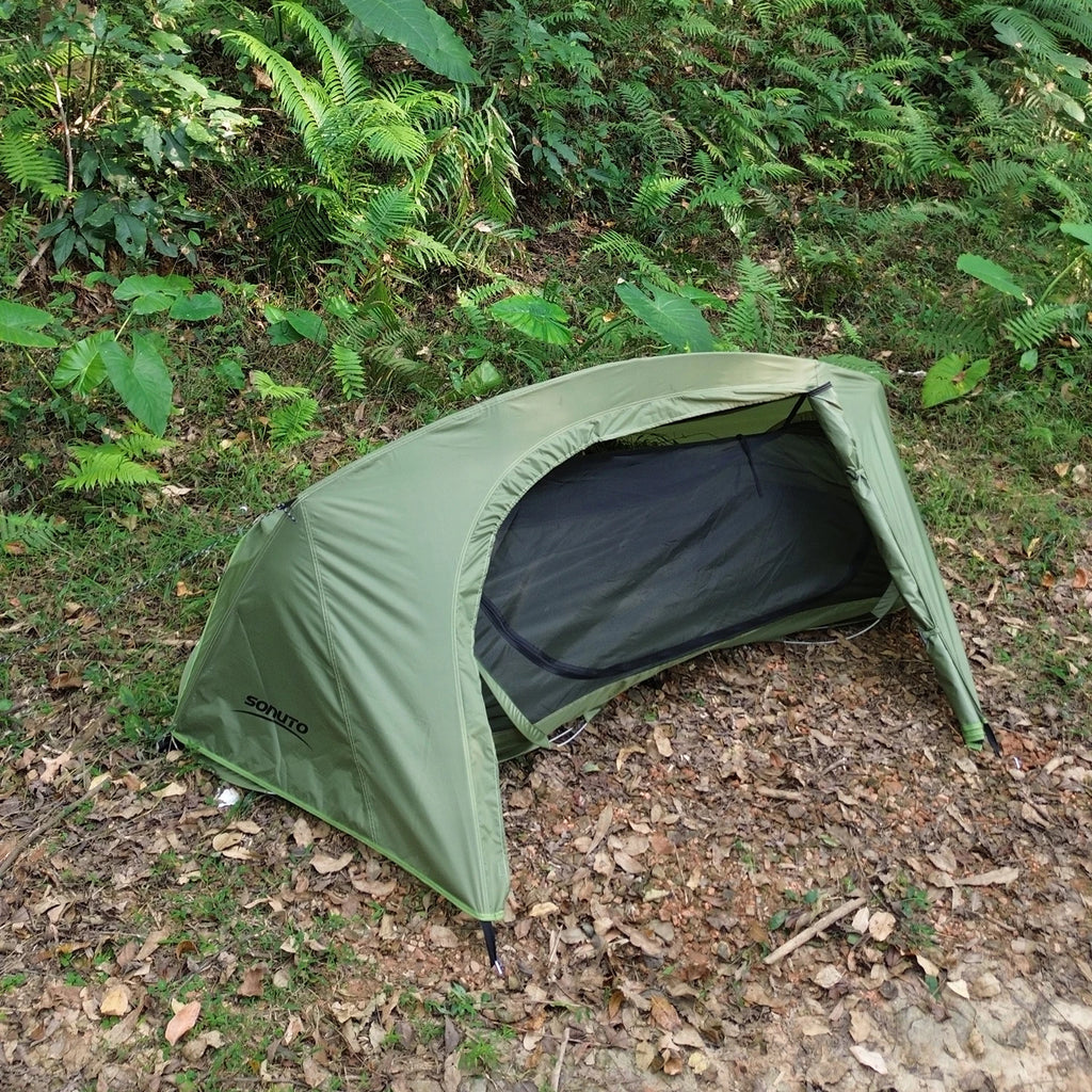 Lightweight Waterproof Camping Tent, Aluminum Alloy Poles, Mosquito Proof, Single Person Luxury Hiking Gear, Wholesale for Outdoor Adventures