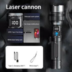 Super Bright LED Flashlight, Rechargeable USB-C, Digital Display, IPX8 Waterproof, Long Lasting for Camping and Emergency, Wholesale Luxury
