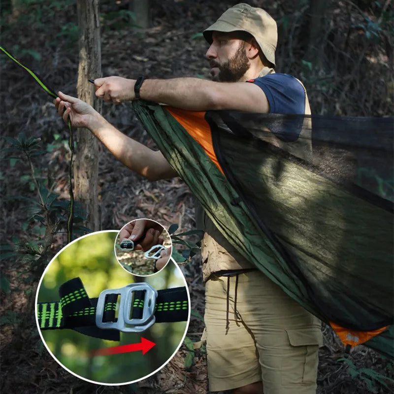 Portable Outdoor Mosquito Net Hammock, Quick Open Anti-Rollover Design, Travel Camping Swing for Nature Hikes, Wholesale Luxury Quality