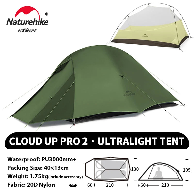 Ultralight Camping Tent for 2 People, Waterproof 20D Fabric, Outdoor Hiking, Travel, Backpacking, Fishing, Wholesale Luxury Option