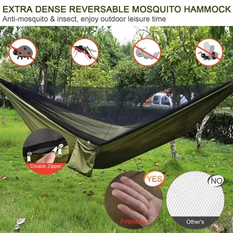 Outdoor Hammock with Mosquito Net, Portable Hanging Bed for Camping, Heavy Duty, Waterproof, Luxury Comfort, Wholesale Options Available