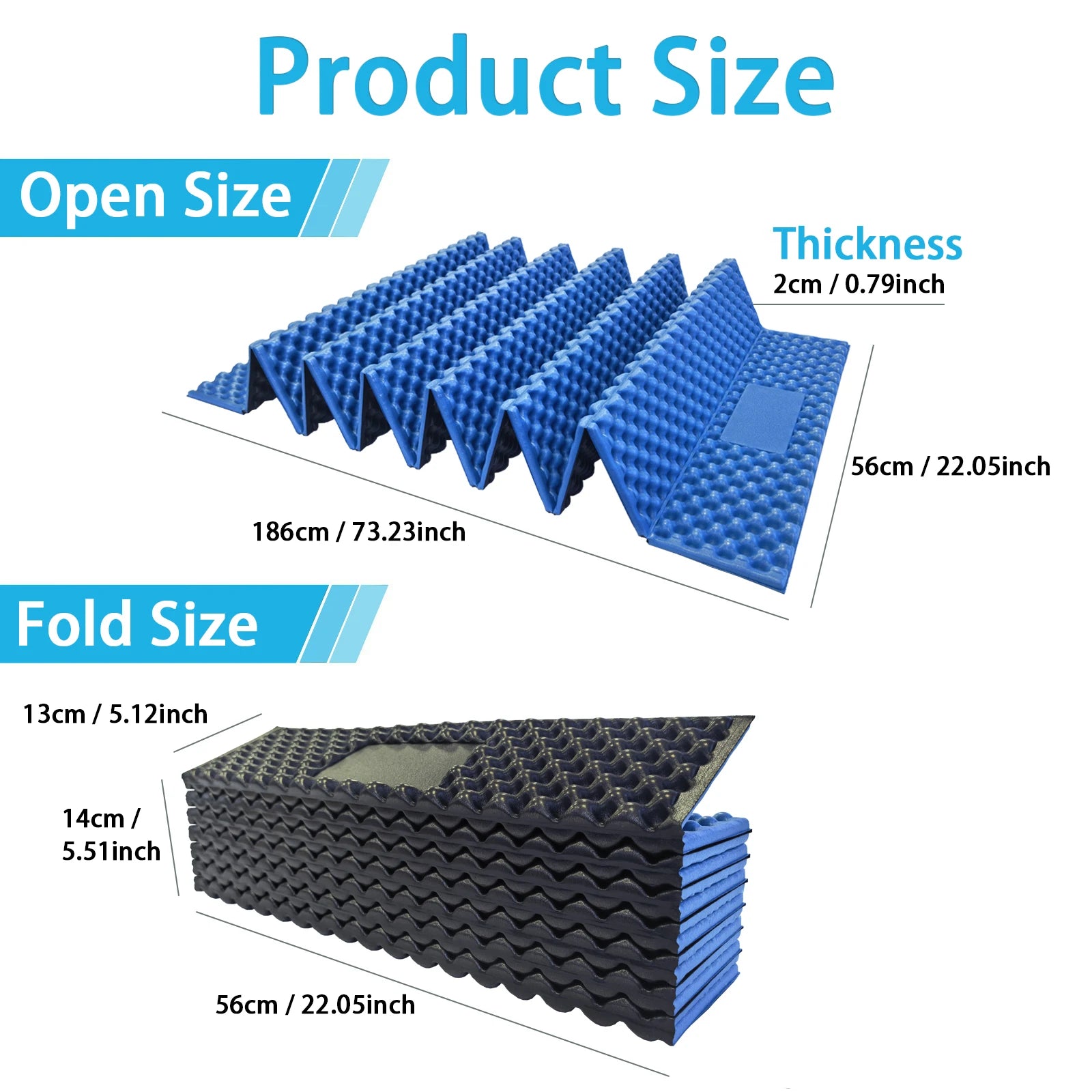 Lightweight Egg Crate Foam Sleeping Pad, 330g Portable Foldable Camping Mat, Moisture Proof Insulation, Ideal for Hiking and Backpacking