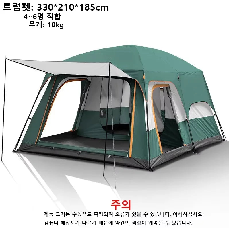 Camping Tent, Waterproof 4-Season Shelter for 3-12 People, Double Layer, Family Outdoor Backpacking Equipment, Luxury Design, Wholesale Availability