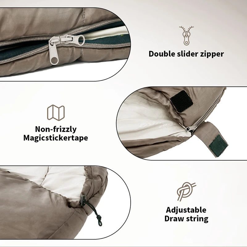 Mummy Sleeping Bag Lightweight Cotton -1℃ to -12℃ for Outdoor Camping, Luxury Comfort, Wholesale Deals, Perfect for Men and Women
