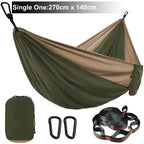 Double Person Parachute Hammock, Solid Color, Heavy Duty With Straps, Black Carabiner, Camping Outdoor Furniture, Luxury Experience, Wholesale Offer