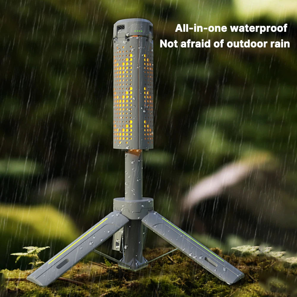 Folding Camping Lantern, Portable Telescopic Light, 8000mAh Waterproof Power Bank, Multi-Function with Triangle Stand, Ideal for Outdoor Activities