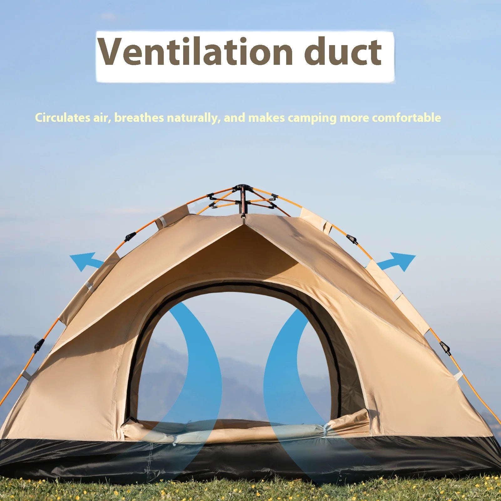 Portable Camping Tent, Waterproof Instant Tent for 4 Person Family, Luxury Self-driving Travel Tents, Emergency Outdoor Use, Wholesale Quality
