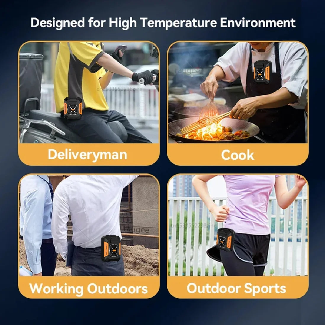 Portable Waist Fan, 5000mAh Rechargeable Wearable Neck Fan, 3 Speed Clip Belt Fan, Personal Cool Fan for Outdoor Travel, Luxury Comfort