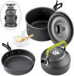 Camping Cookware Set, Aluminum Non-Stick Pots and Bowls, Portable Tableware for Hiking, BBQ, Picnic, Wholesale Luxury Outdoor Gear