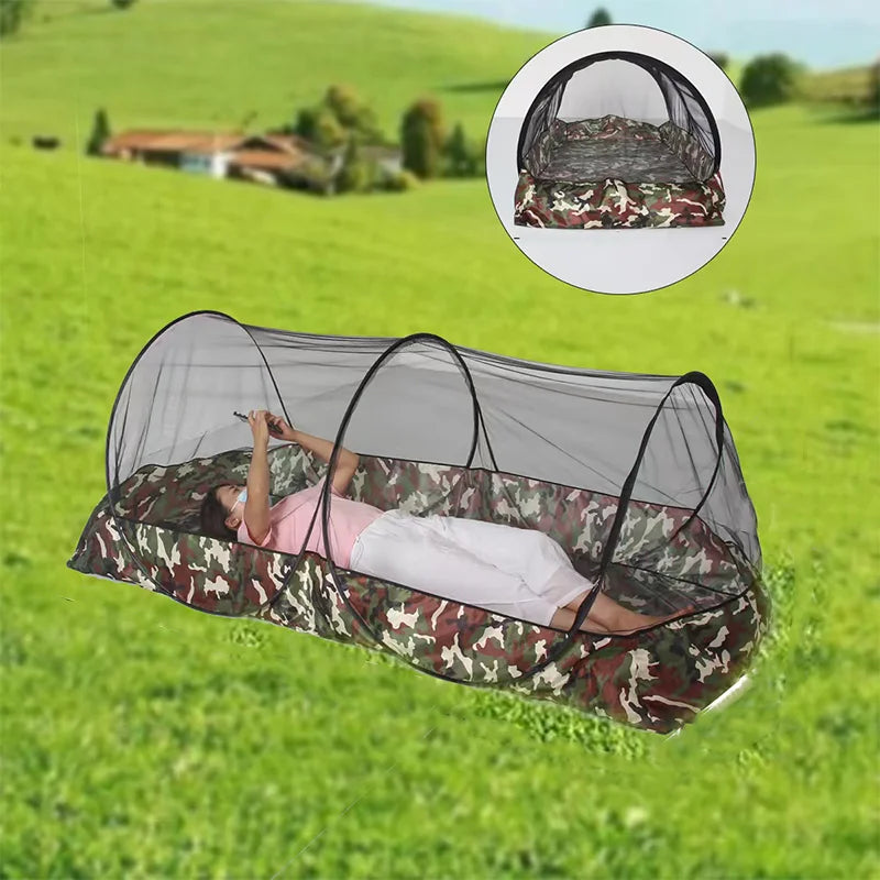 Folding Portable Mosquito Net, Mesh Tent With Zipper, Outdoor Camping Essential for Single Bed, Luxury Travel Accessory, Wholesale Lightweight Design