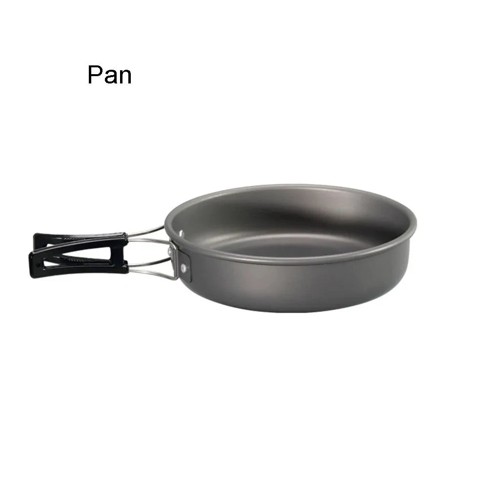Camping Cookware Set, Aluminum Non-Stick Pots and Bowls, Portable Tableware for Hiking, BBQ, Picnic, Wholesale Luxury Outdoor Gear