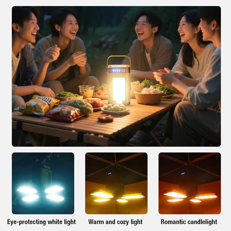 Portable LED Tent Light, Type-C Charging, Multi-Gear Design, Waterproof, Rechargeable, Heavy Duty for Camping, Hiking, Fishing, Luxury Wholesale