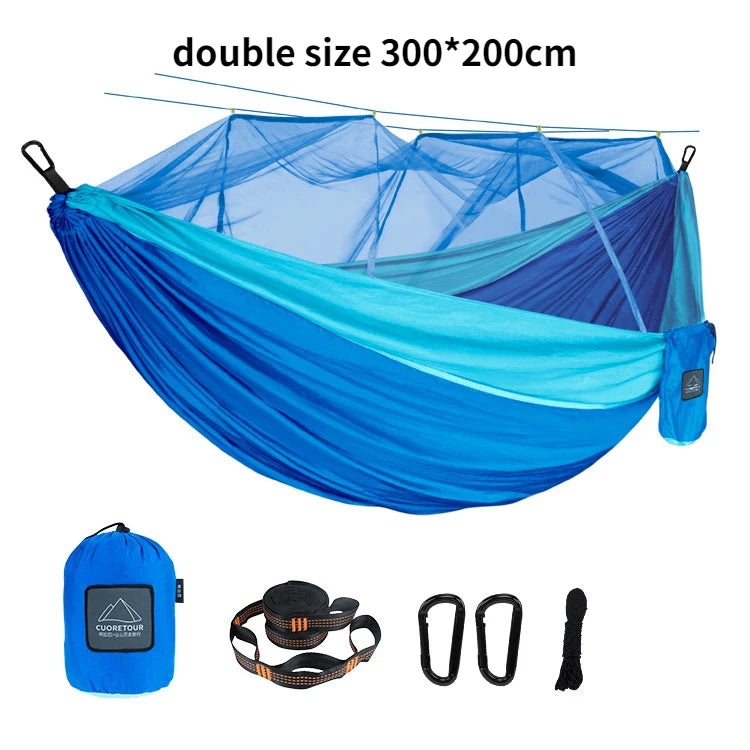 Hammock for Camping, Portable Nylon Fabric with Mosquito Net, Single and Double Size, Outdoor Use, Lightweight, Wholesale Luxury
