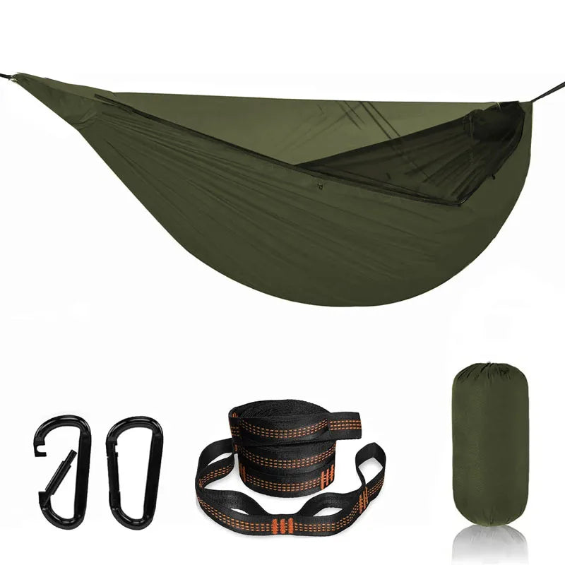 Camping Hammock with Mosquito Net, Lightweight 210T Nylon, Travel Essential for Outdoor Adventures, Luxury Comfort, Wholesale Prices