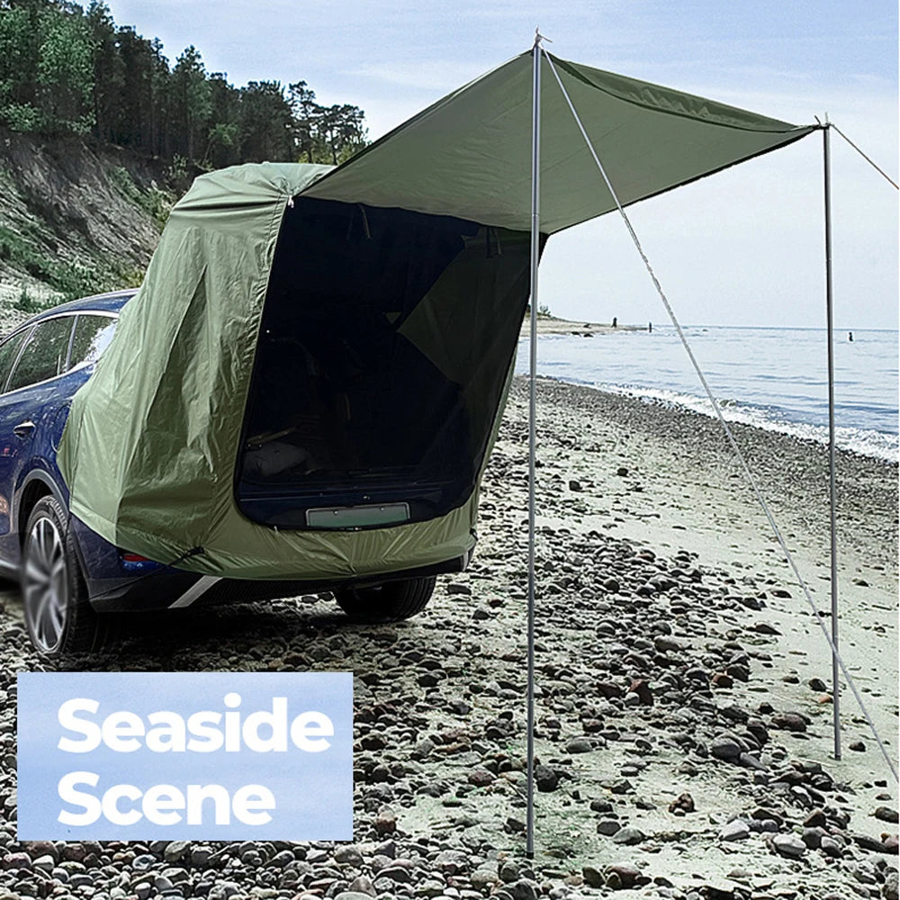 Car Rear Tent, Outdoor Camping Canopy Extension, Waterproof, Sunshine-Proof, Heavy Duty, Picnic, Wholesale Luxury for Families and Travelers