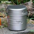 Camping Pot Frying Pan Set, Titanium Lightweight Cookware, Portable for Outdoor Hiking, Picnic, Wholesale Luxury Gear for Adventurers