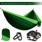Double Person Parachute Hammock, Solid Color, Heavy Duty With Straps, Black Carabiner, Camping Outdoor Furniture, Luxury Experience, Wholesale Offer