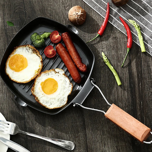 Camping Cookware Frying Pan Non-Stick, Durable Folding Handle, Portable for Outdoor Hiking, Picnic Cooking Equipment, Luxury Wholesale
