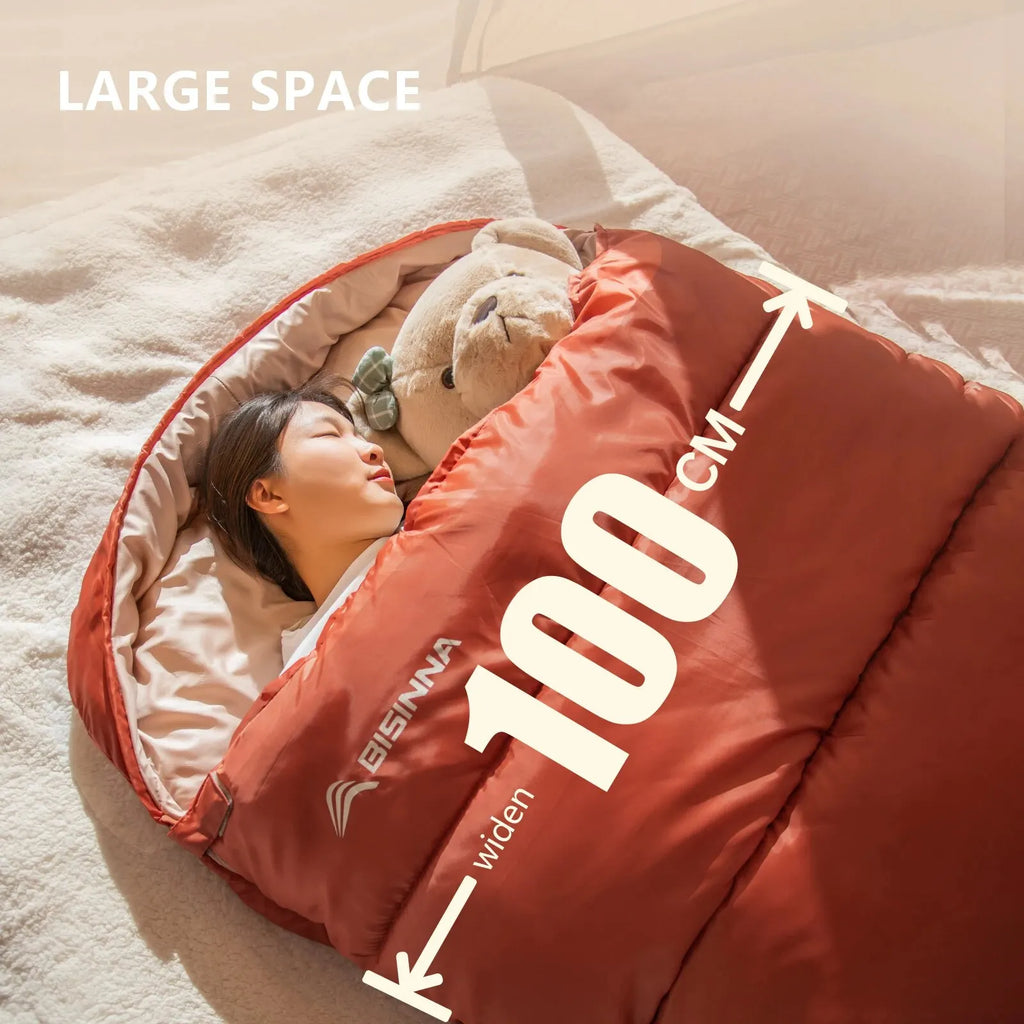 Large Camping Sleeping Bag, Lightweight 3 Season, Loose Widen Design, Long Size for Adults, Hiking and Fishing, Wholesale Luxury Outdoor Gear