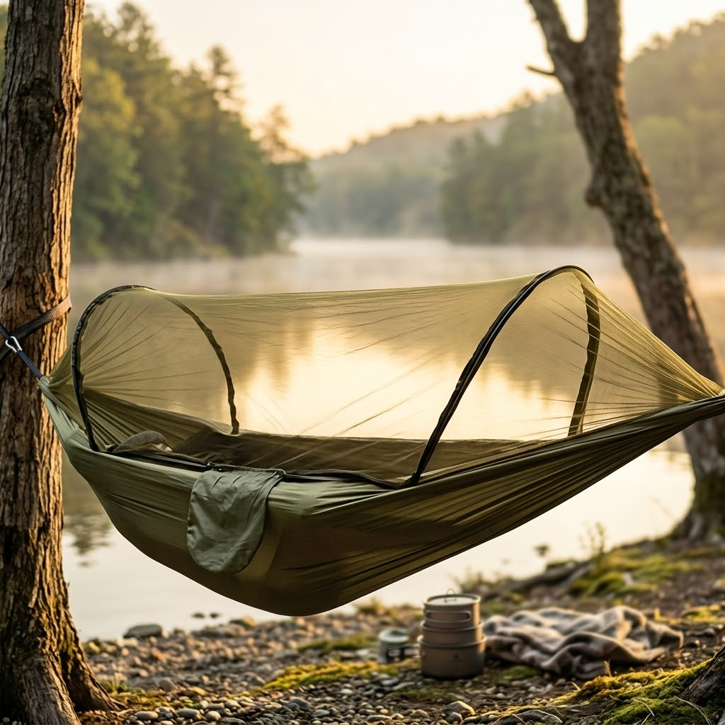 Outdoor Hammock with Mosquito Net, Portable Hanging Bed for Camping, Heavy Duty, Waterproof, Luxury Comfort, Wholesale Options Available