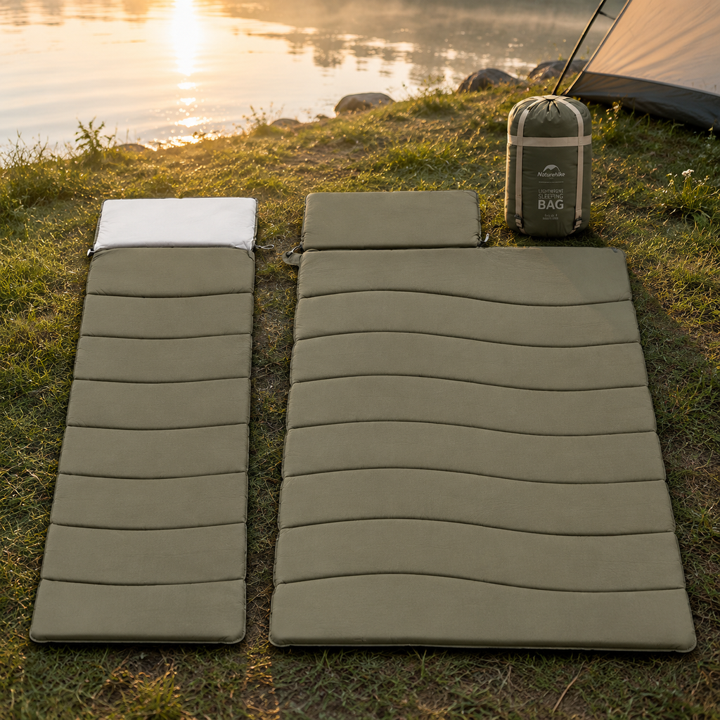 Envelope Sleeping Bag, Cotton Material, Portable Hooded Design, Single Splicable, Outdoor Camping for Adults, Luxury Quality, Wholesale