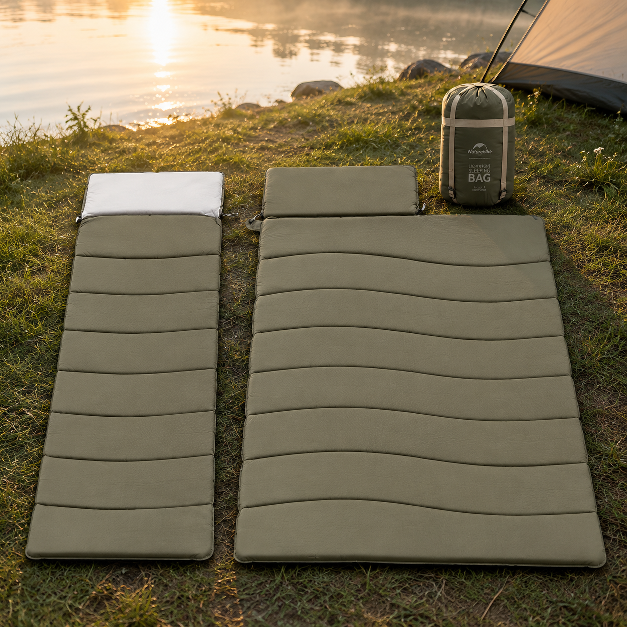 Envelope Sleeping Bag, Cotton Material, Portable Hooded Design, Single Splicable, Outdoor Camping for Adults, Luxury Quality, Wholesale
